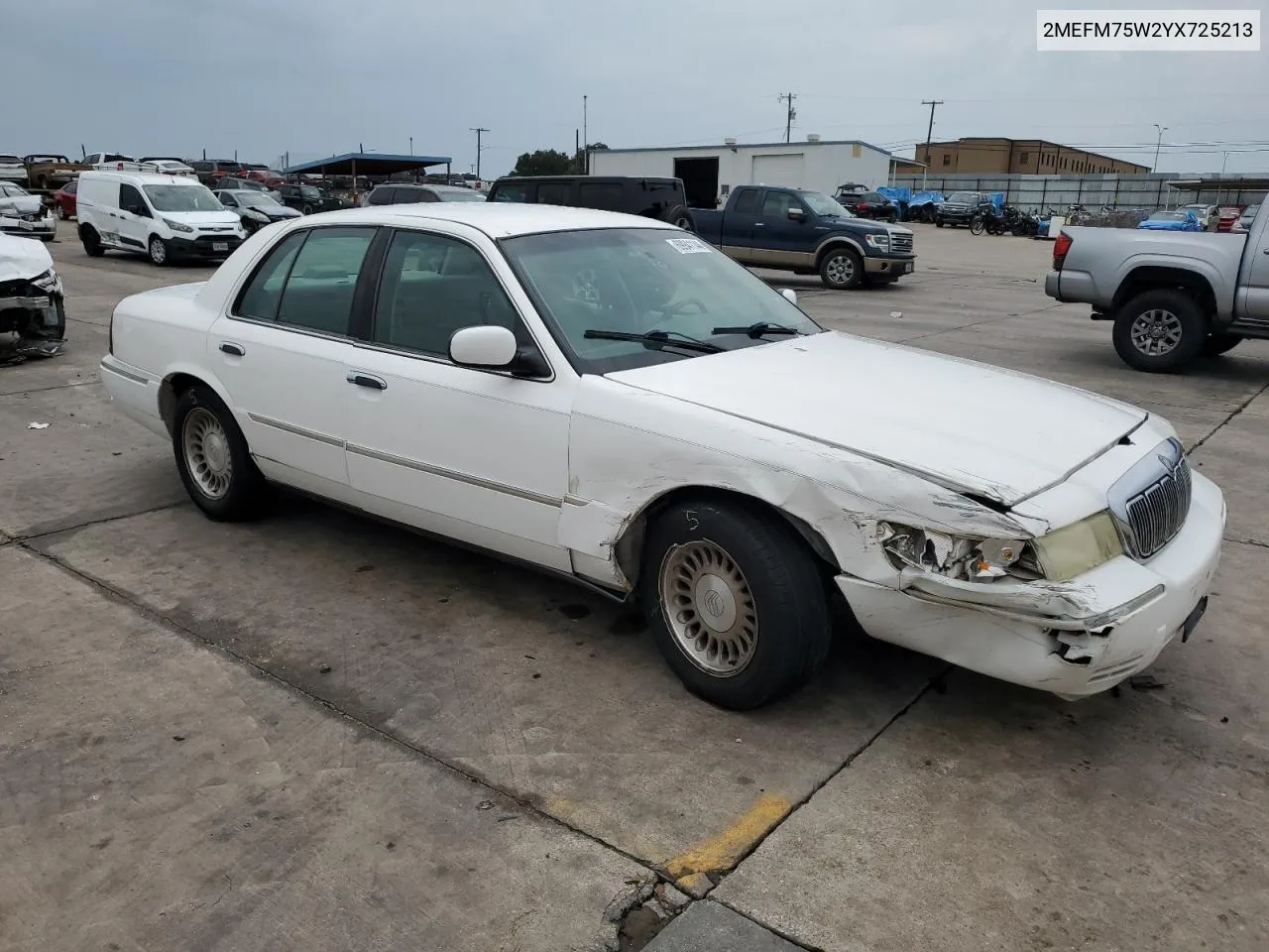 2000 Mercury Grand Marquis Ls VIN: 2MEFM75W2YX725213 Lot: 69941144