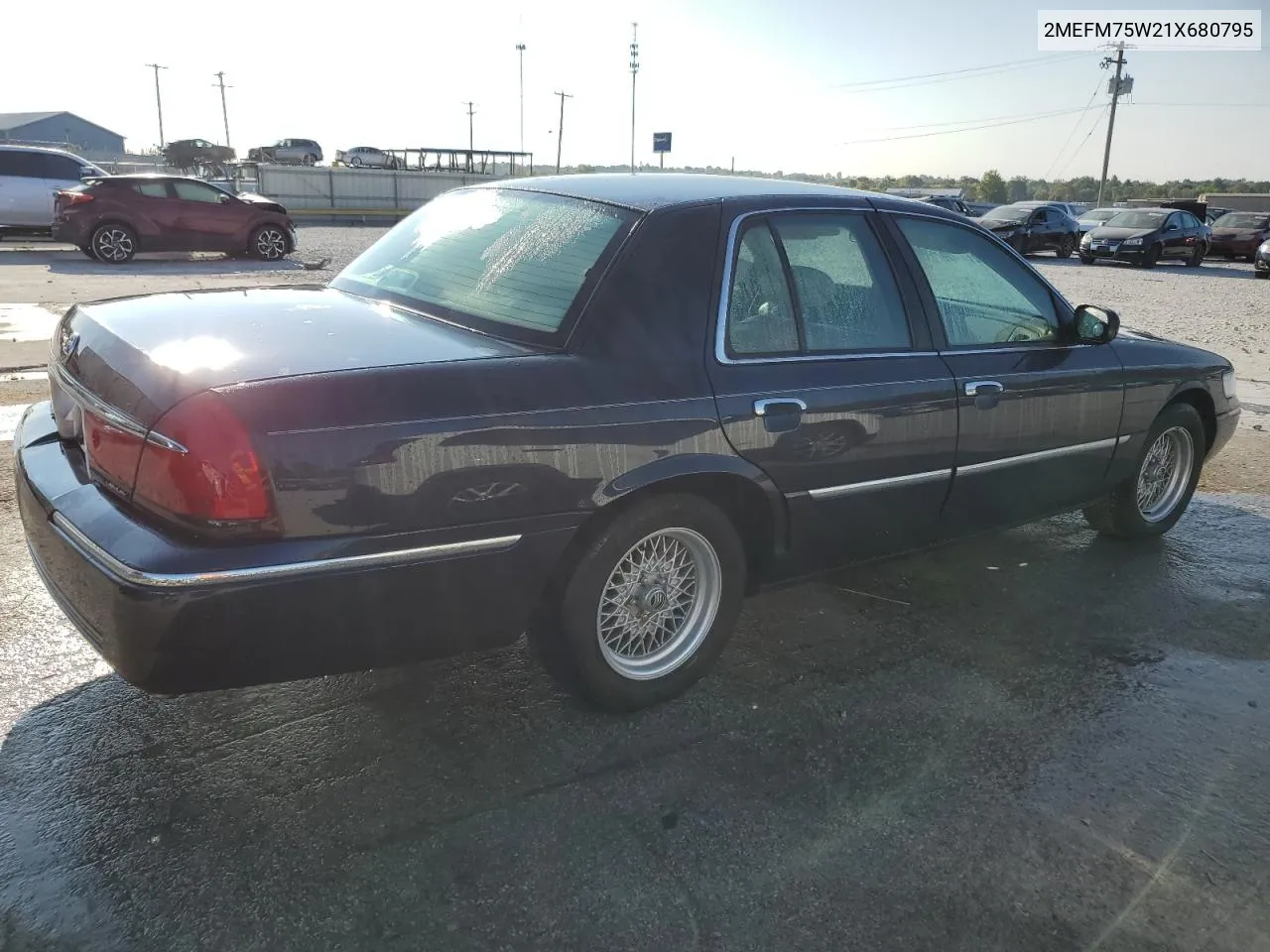 2001 Mercury Grand Marquis Ls VIN: 2MEFM75W21X680795 Lot: 70642354