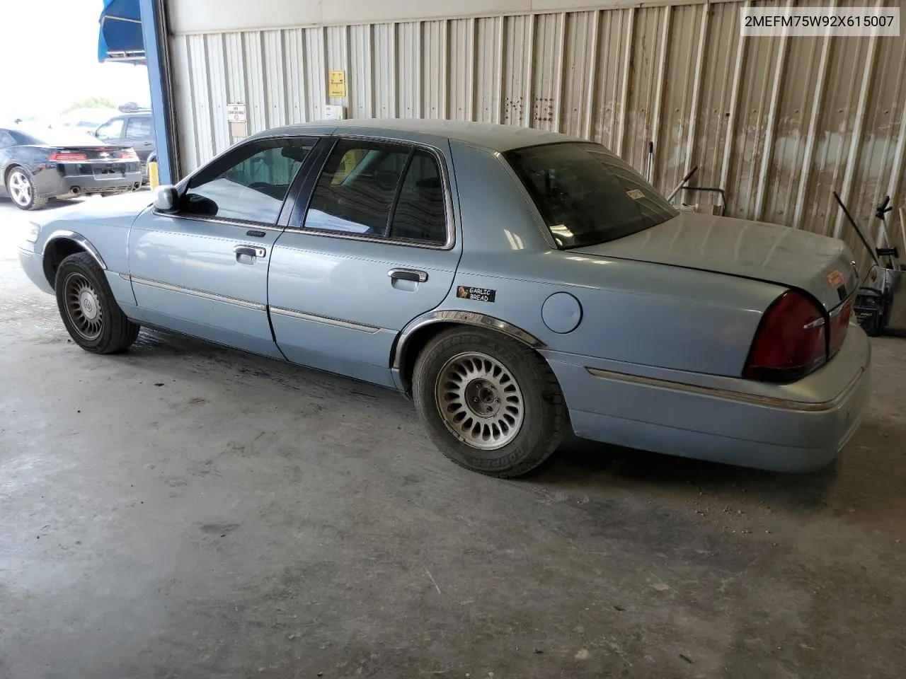 2002 Mercury Grand Marquis Ls VIN: 2MEFM75W92X615007 Lot: 69298624