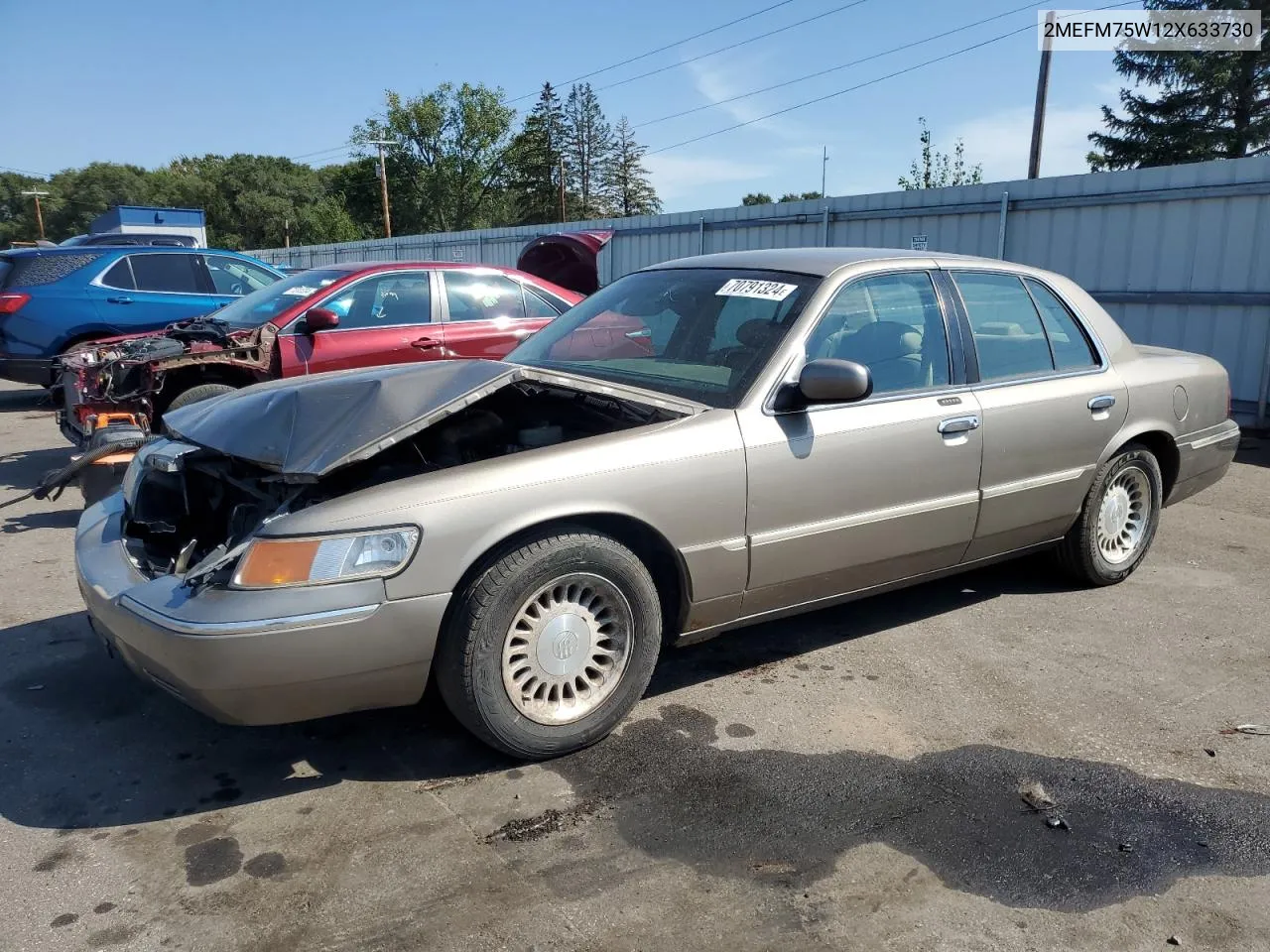 2002 Mercury Grand Marquis Ls VIN: 2MEFM75W12X633730 Lot: 70791324