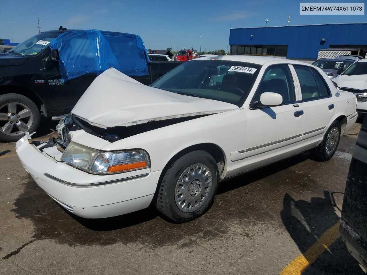 2004 Mercury Grand Marquis Gs VIN: 2MEFM74W74X611073 Lot: 59084414