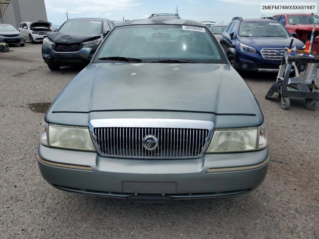 2005 Mercury Grand Marquis Gs VIN: 2MEFM74WX5X651987 Lot: 68558204