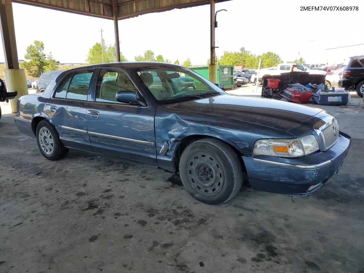 2MEFM74V07X608978 2007 Mercury Grand Marquis Gs