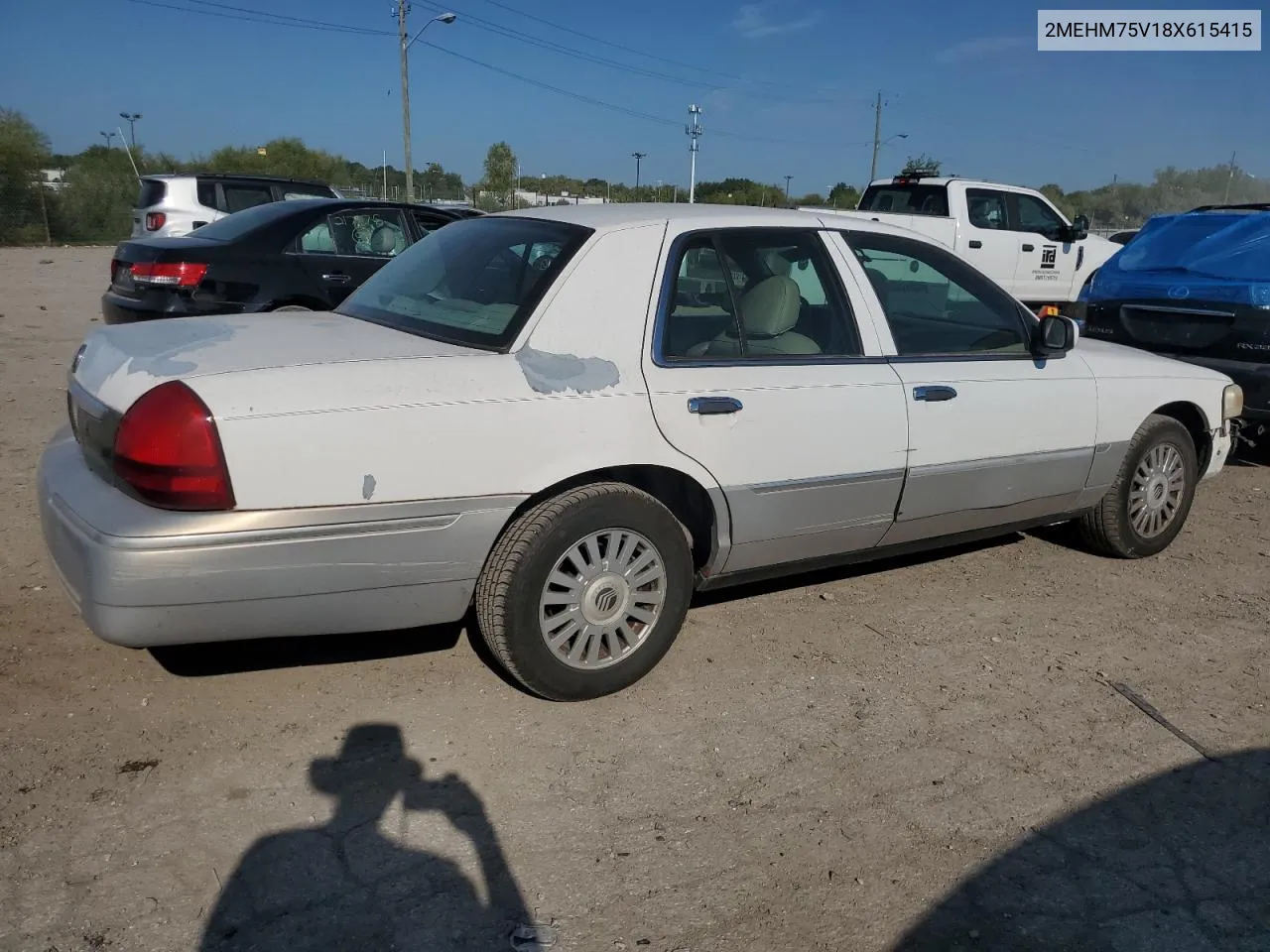 2008 Mercury Grand Marquis Ls VIN: 2MEHM75V18X615415 Lot: 69058844