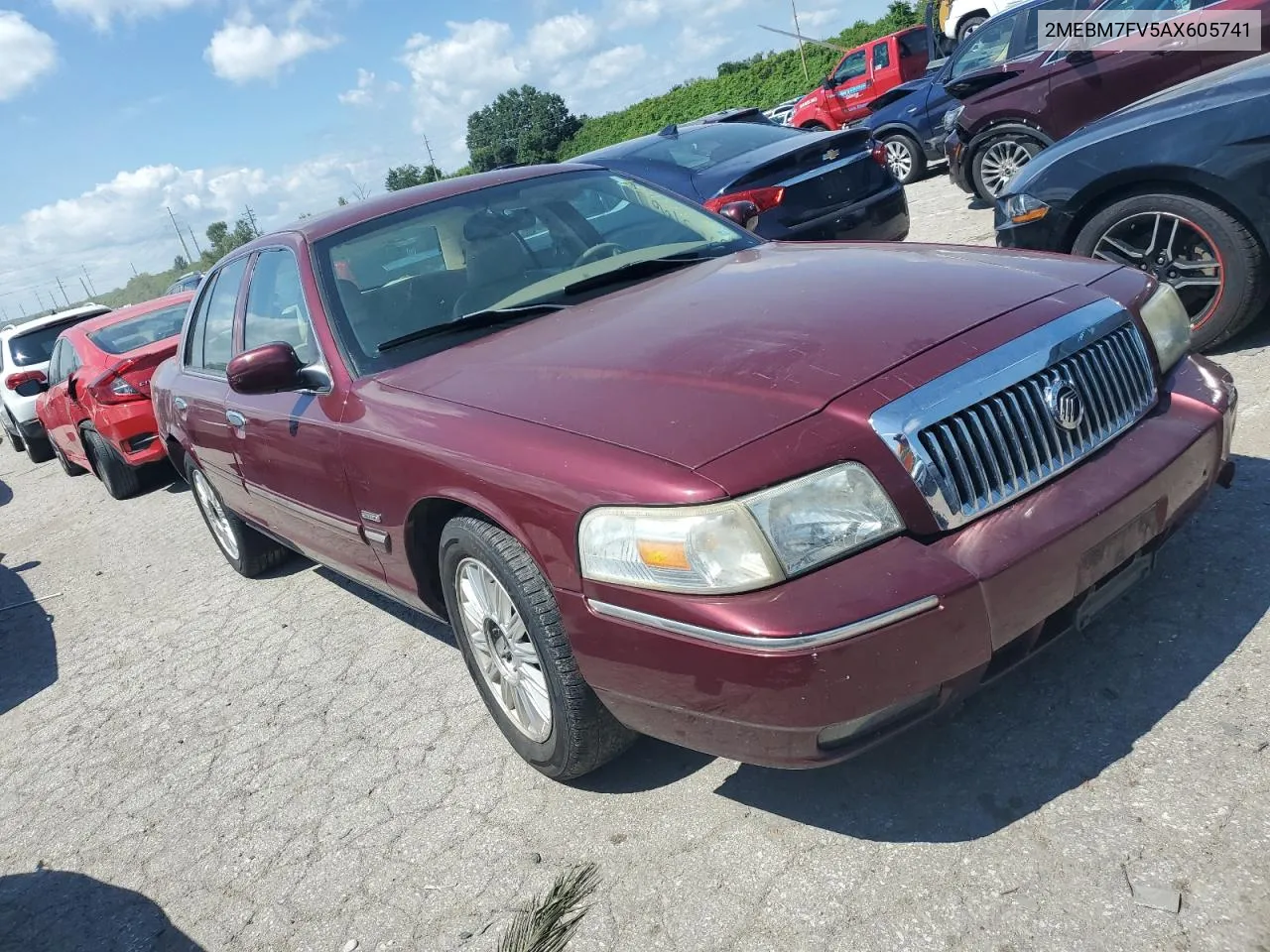 2010 Mercury Grand Marquis Ls VIN: 2MEBM7FV5AX605741 Lot: 65731664