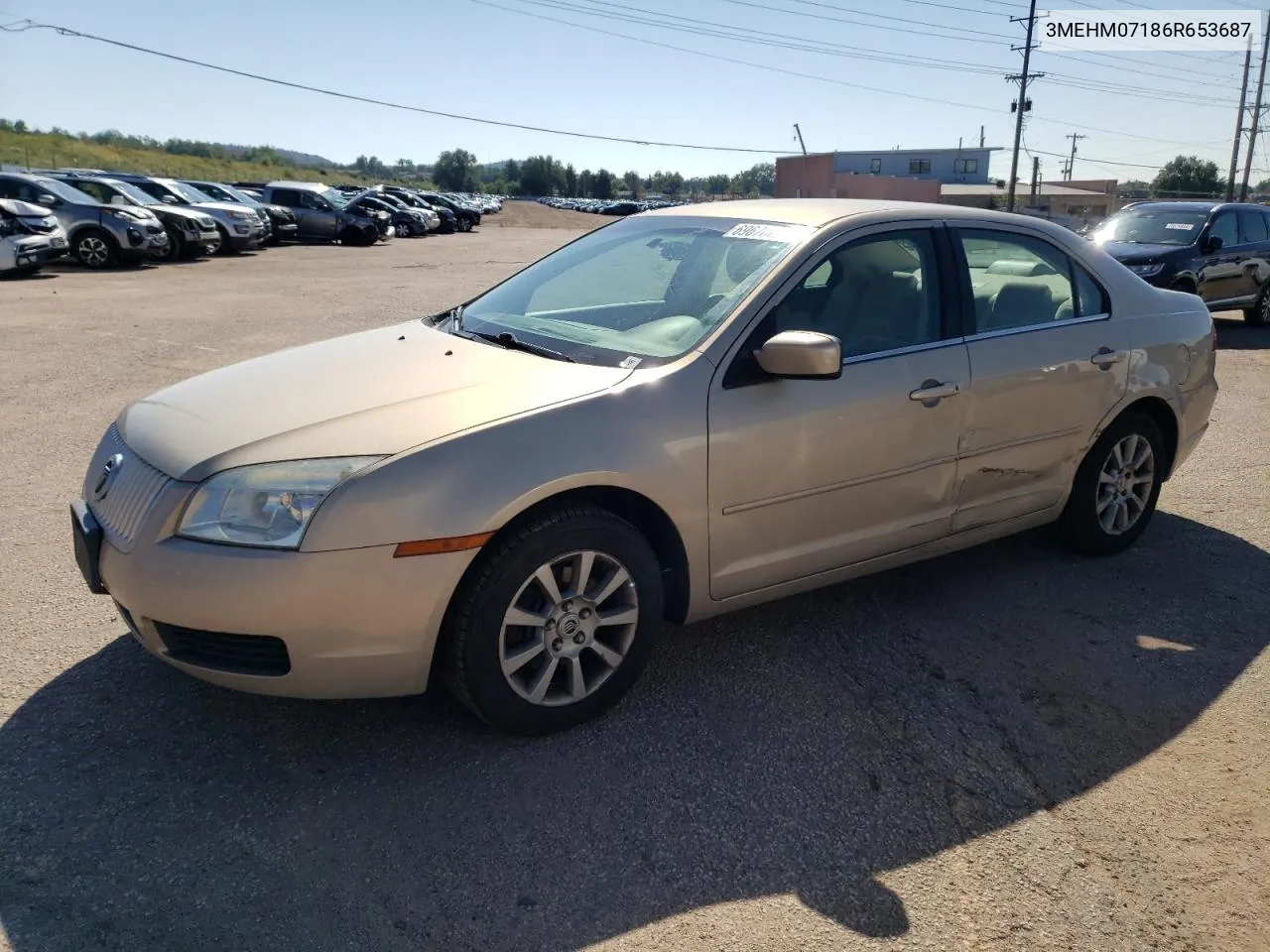 2006 Mercury Milan VIN: 3MEHM07186R653687 Lot: 69670224