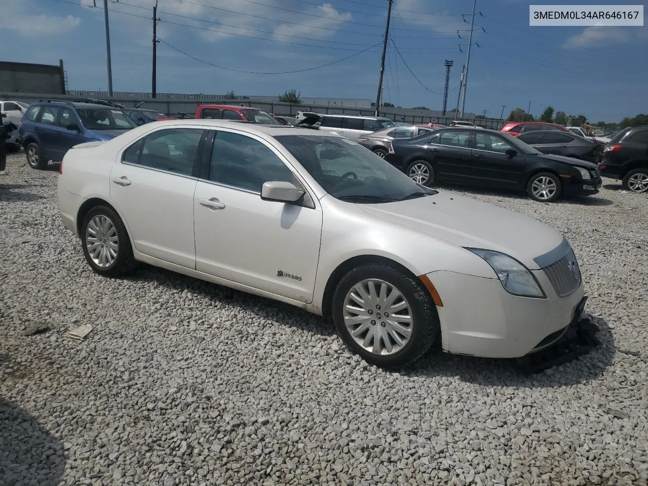 2010 Mercury Milan Hybrid VIN: 3MEDM0L34AR646167 Lot: 68902794