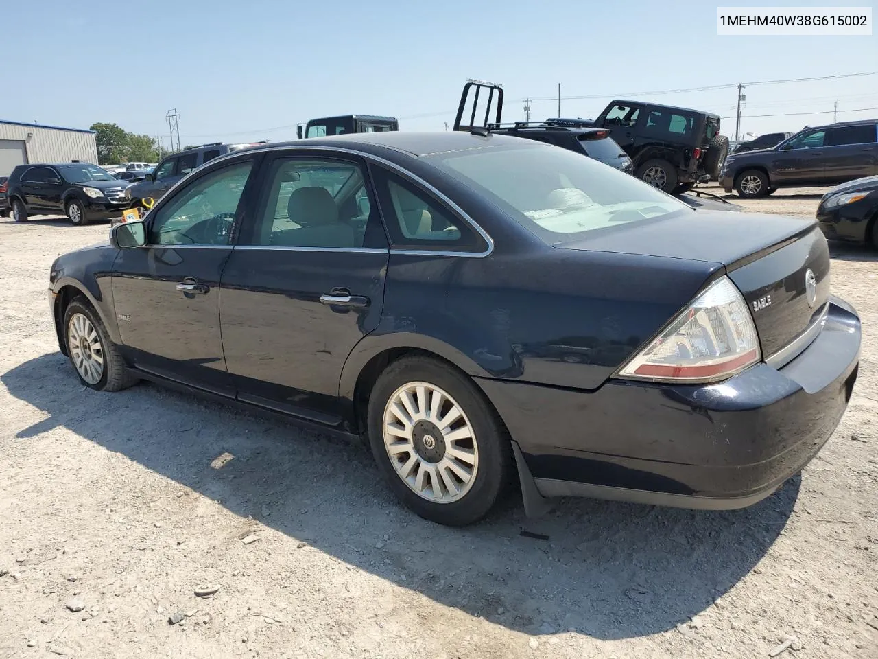 2008 Mercury Sable Luxury VIN: 1MEHM40W38G615002 Lot: 68380924