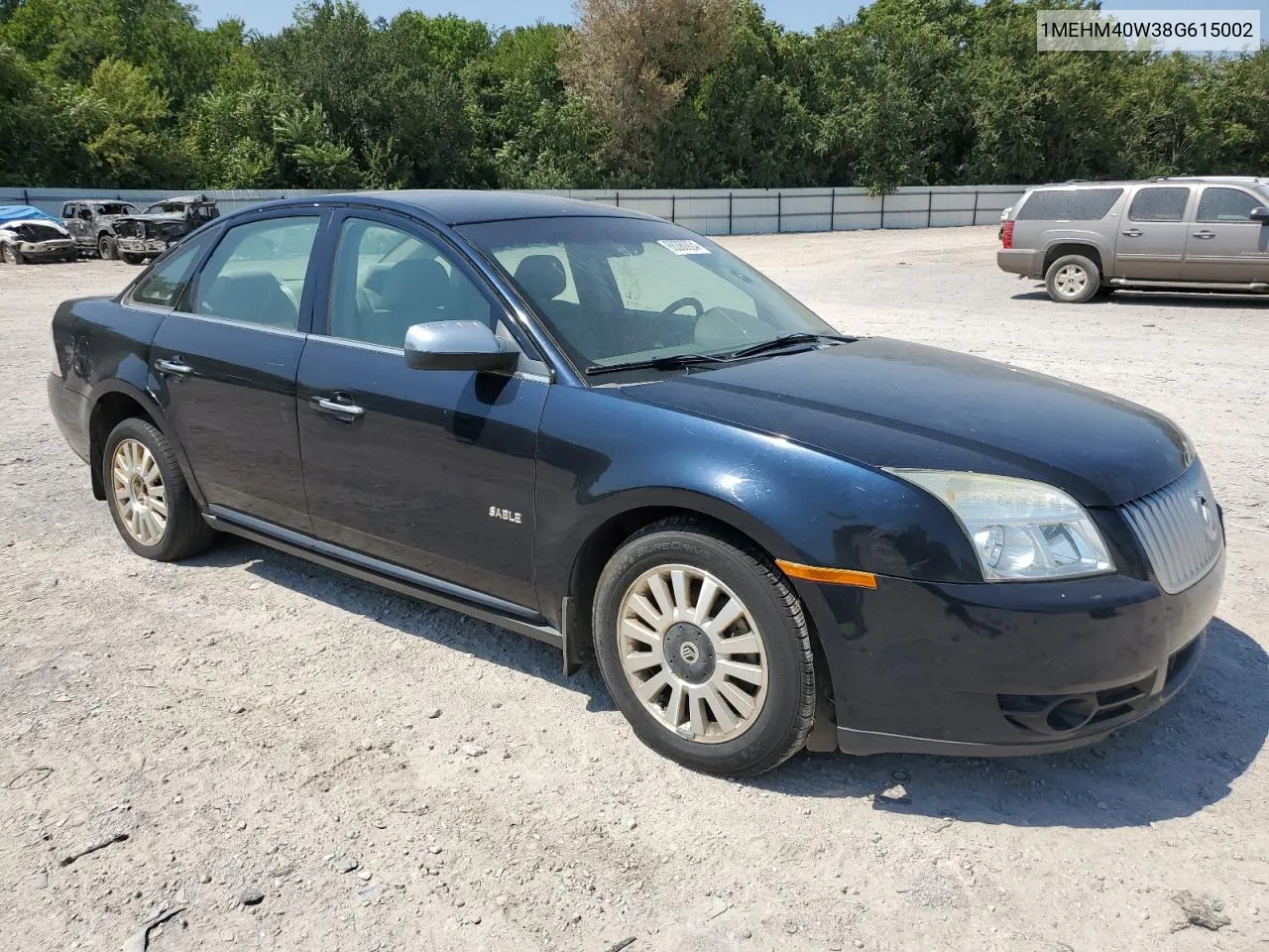 2008 Mercury Sable Luxury VIN: 1MEHM40W38G615002 Lot: 68380924