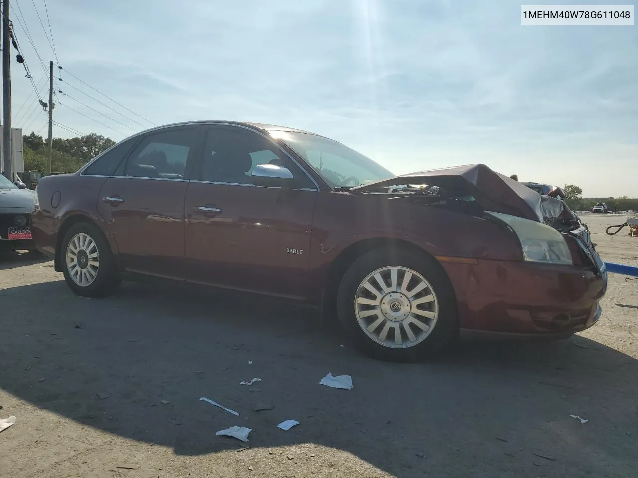 2008 Mercury Sable Luxury VIN: 1MEHM40W78G611048 Lot: 69491214