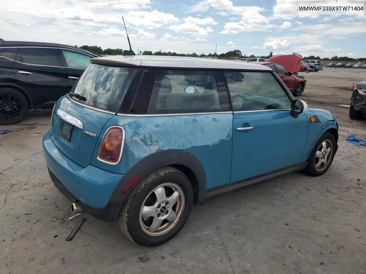 2009 Mini Cooper VIN: WMWMF335X9TW71404 Lot: 72199934