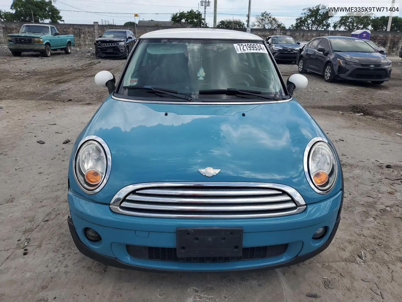 2009 Mini Cooper VIN: WMWMF335X9TW71404 Lot: 72199934