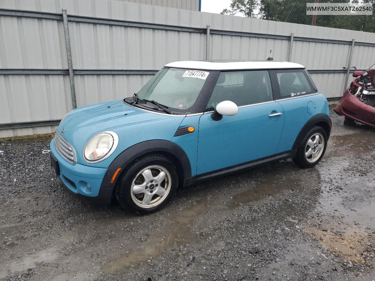 2010 Mini Cooper VIN: WMWMF3C5XATZ62540 Lot: 71547774