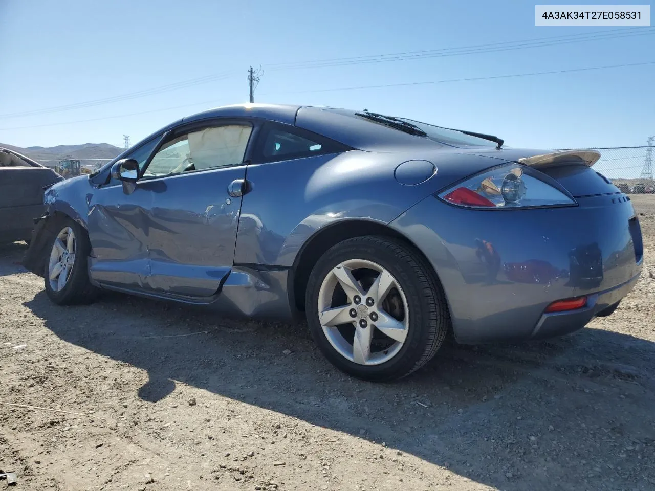 2007 Mitsubishi Eclipse Gt VIN: 4A3AK34T27E058531 Lot: 64109354