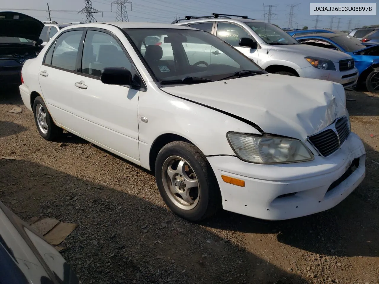 2003 Mitsubishi Lancer Es VIN: JA3AJ26E03U088978 Lot: 71364024