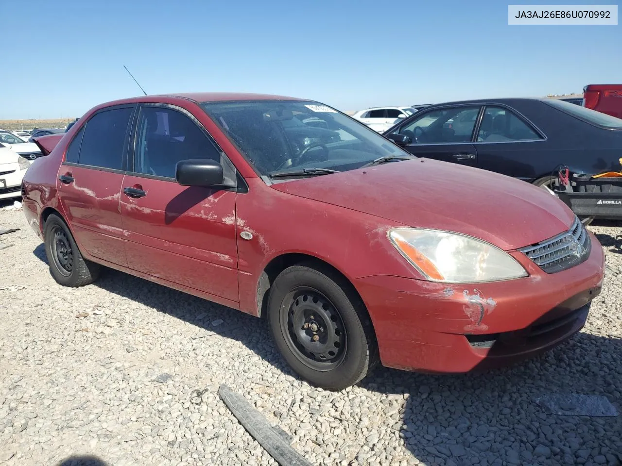 2006 Mitsubishi Lancer Es VIN: JA3AJ26E86U070992 Lot: 69430374