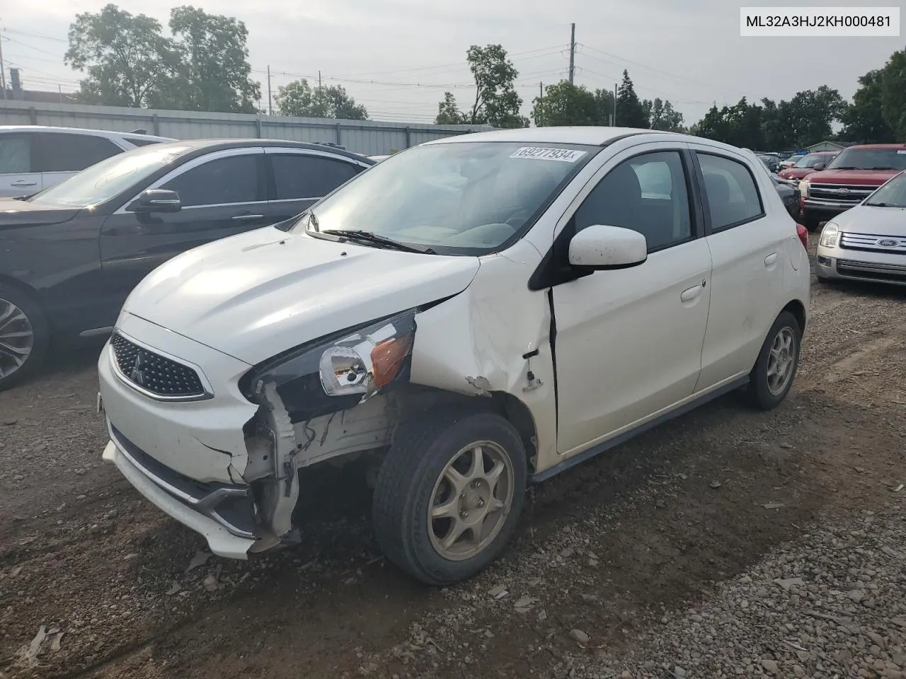 ML32A3HJ2KH000481 2019 Mitsubishi Mirage Es