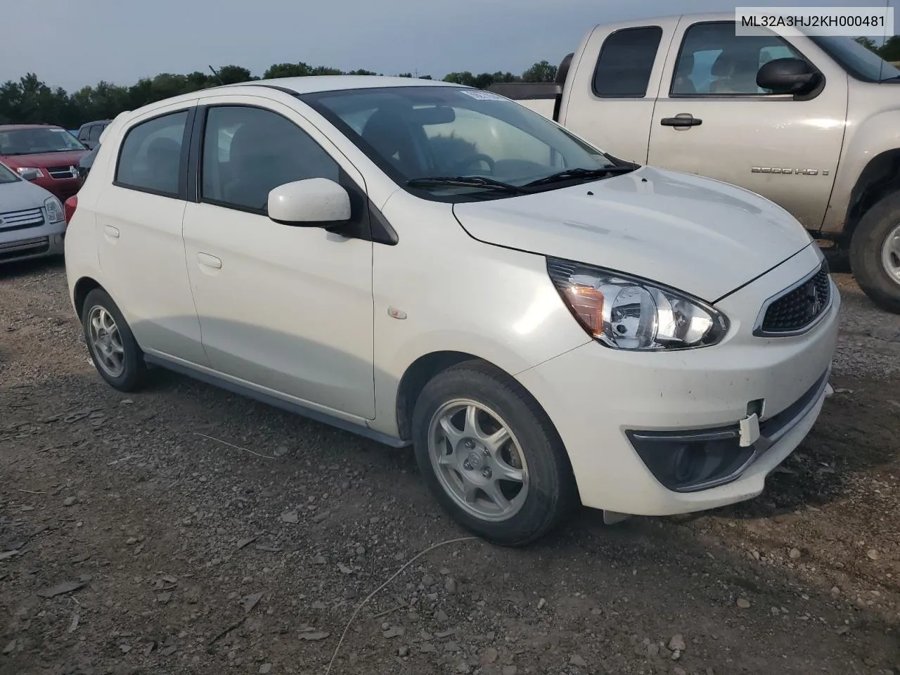 ML32A3HJ2KH000481 2019 Mitsubishi Mirage Es