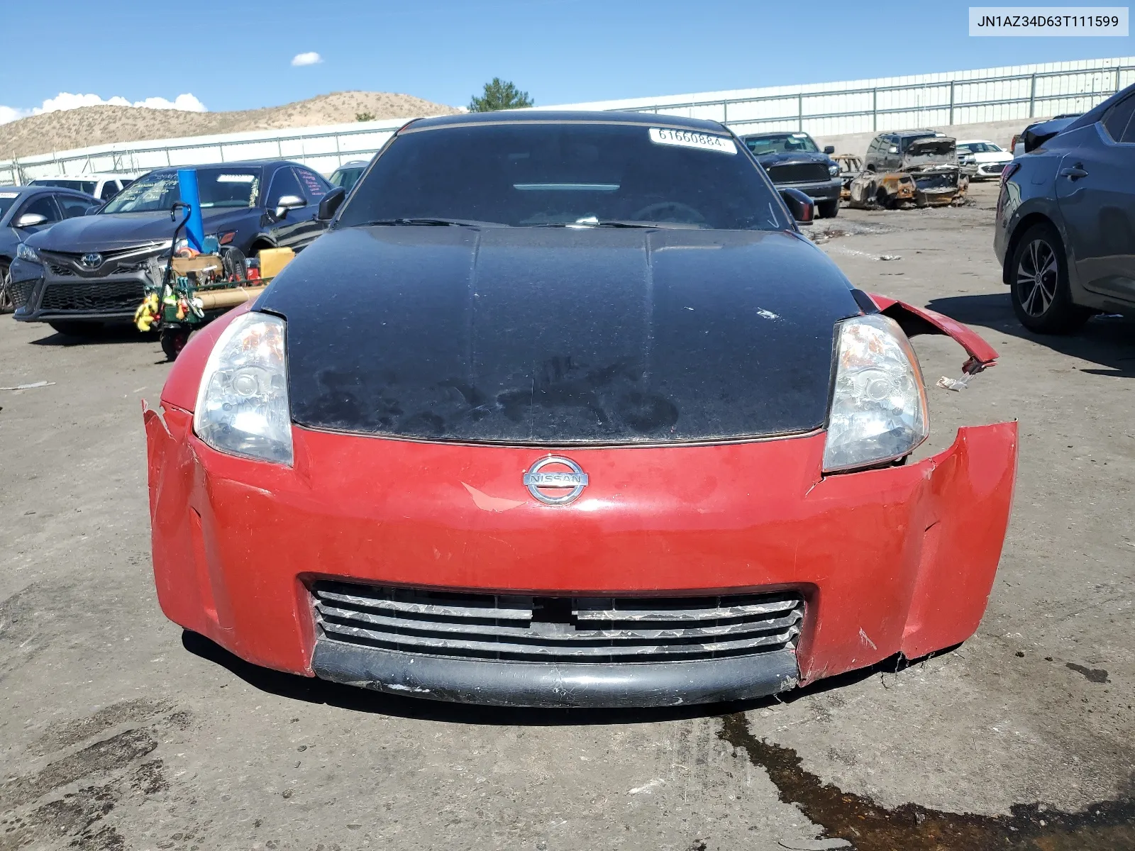 2003 Nissan 350Z Coupe VIN: JN1AZ34D63T111599 Lot: 61660884