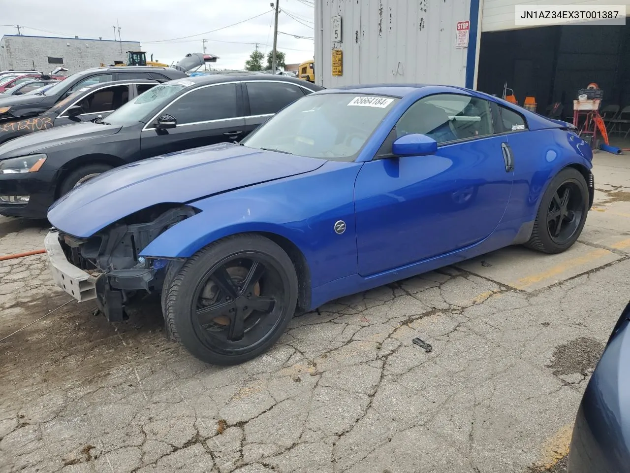 2003 Nissan 350Z Coupe VIN: JN1AZ34EX3T001387 Lot: 65664184