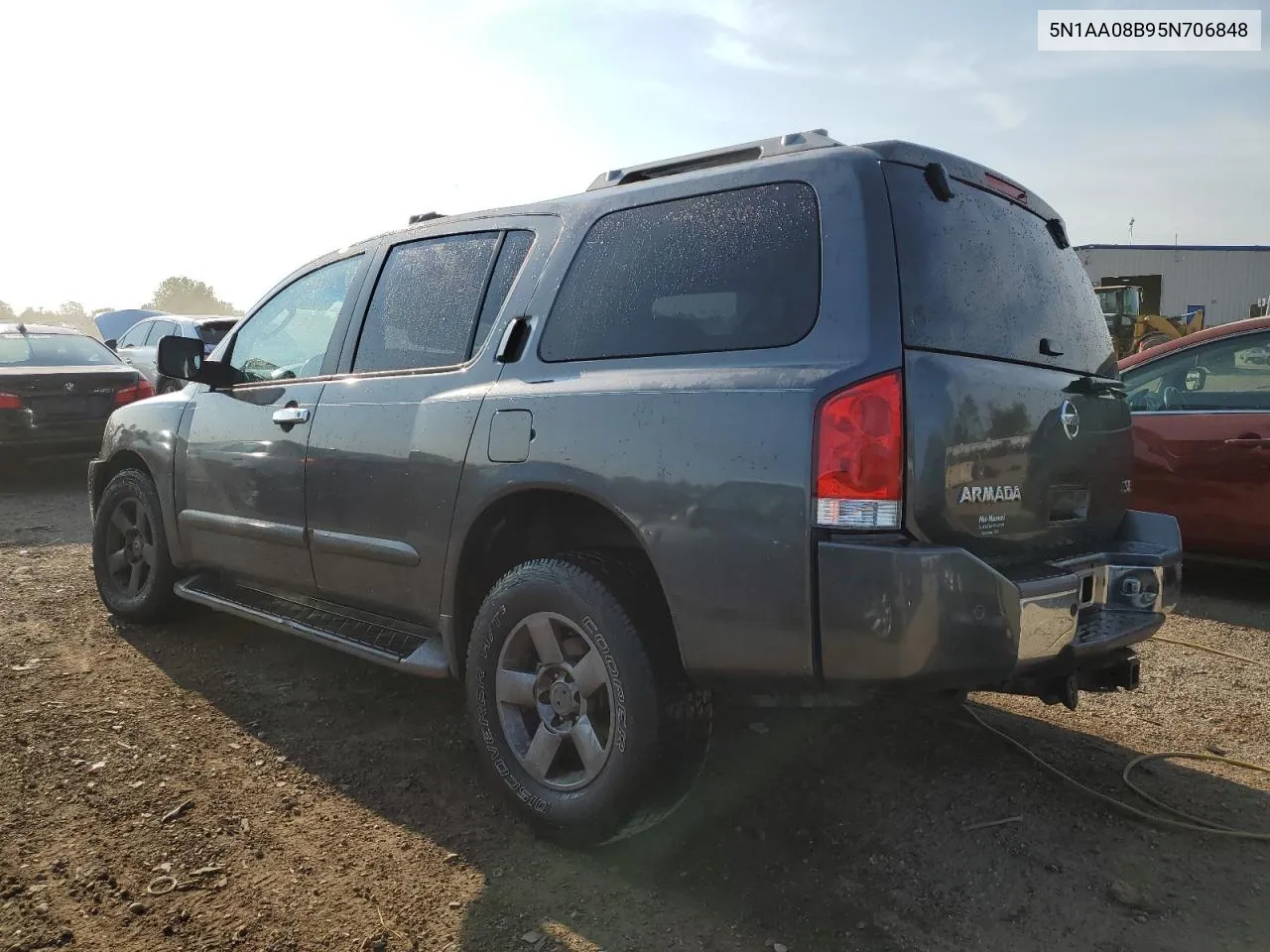 2005 Nissan Armada Se VIN: 5N1AA08B95N706848 Lot: 71296124