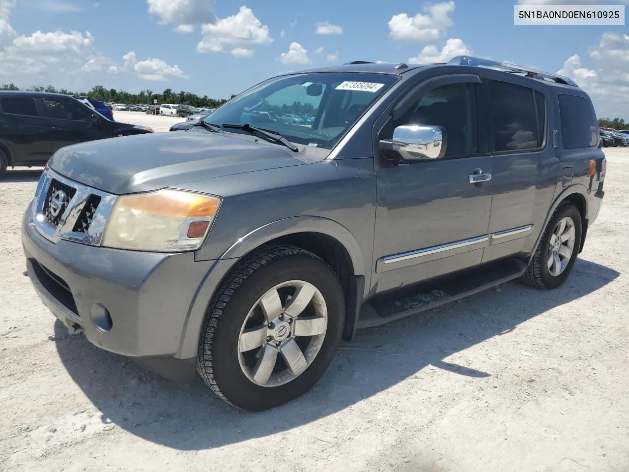 2014 Nissan Armada Sv VIN: 5N1BA0ND0EN610925 Lot: 67335094