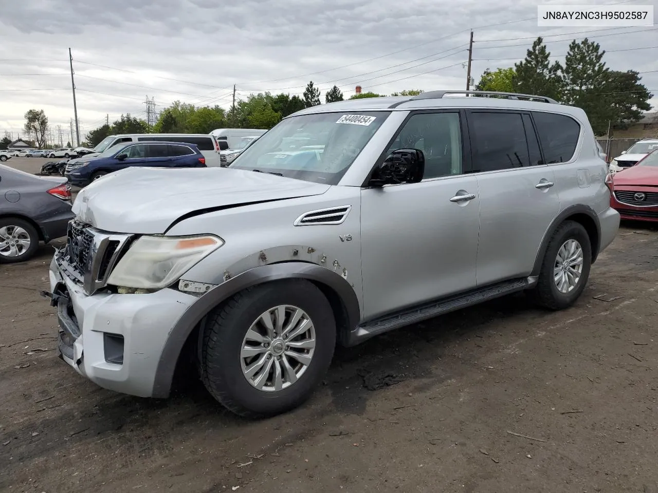 2017 Nissan Armada Sv VIN: JN8AY2NC3H9502587 Lot: 54400454