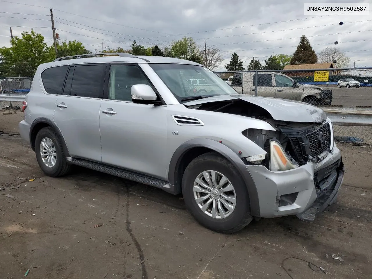 2017 Nissan Armada Sv VIN: JN8AY2NC3H9502587 Lot: 54400454