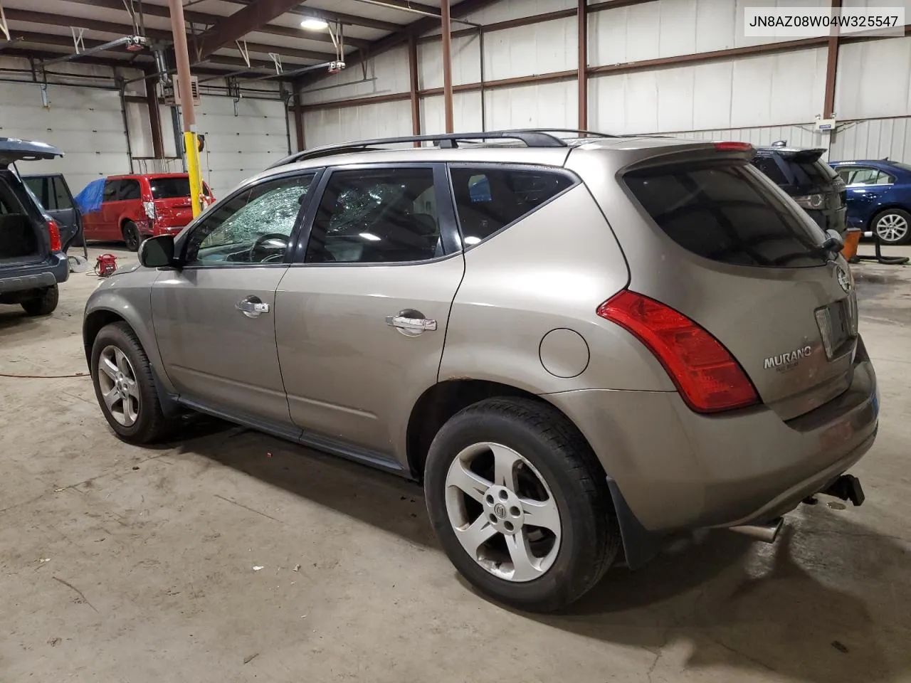 2004 Nissan Murano Sl VIN: JN8AZ08W04W325547 Lot: 69952164