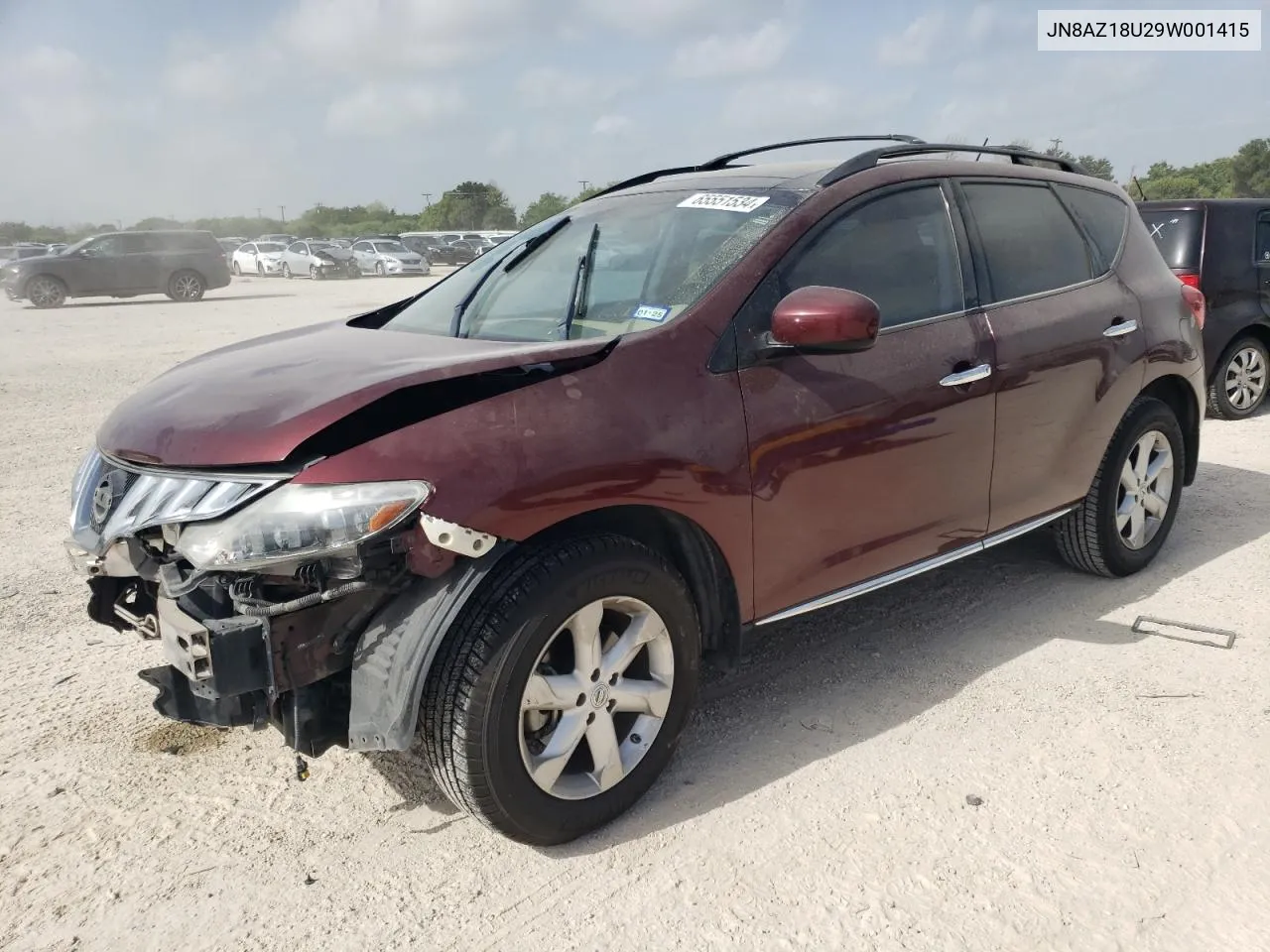 2009 Nissan Murano S VIN: JN8AZ18U29W001415 Lot: 65551534