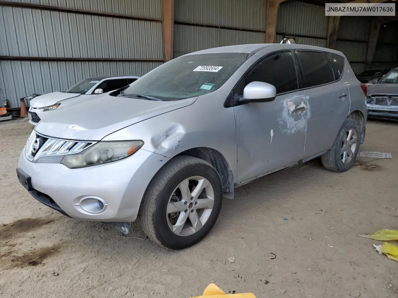 2010 Nissan Murano S VIN: JN8AZ1MU7AW017636 Lot: 72093554