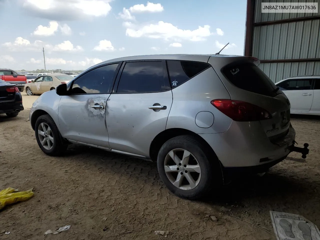 2010 Nissan Murano S VIN: JN8AZ1MU7AW017636 Lot: 72093554