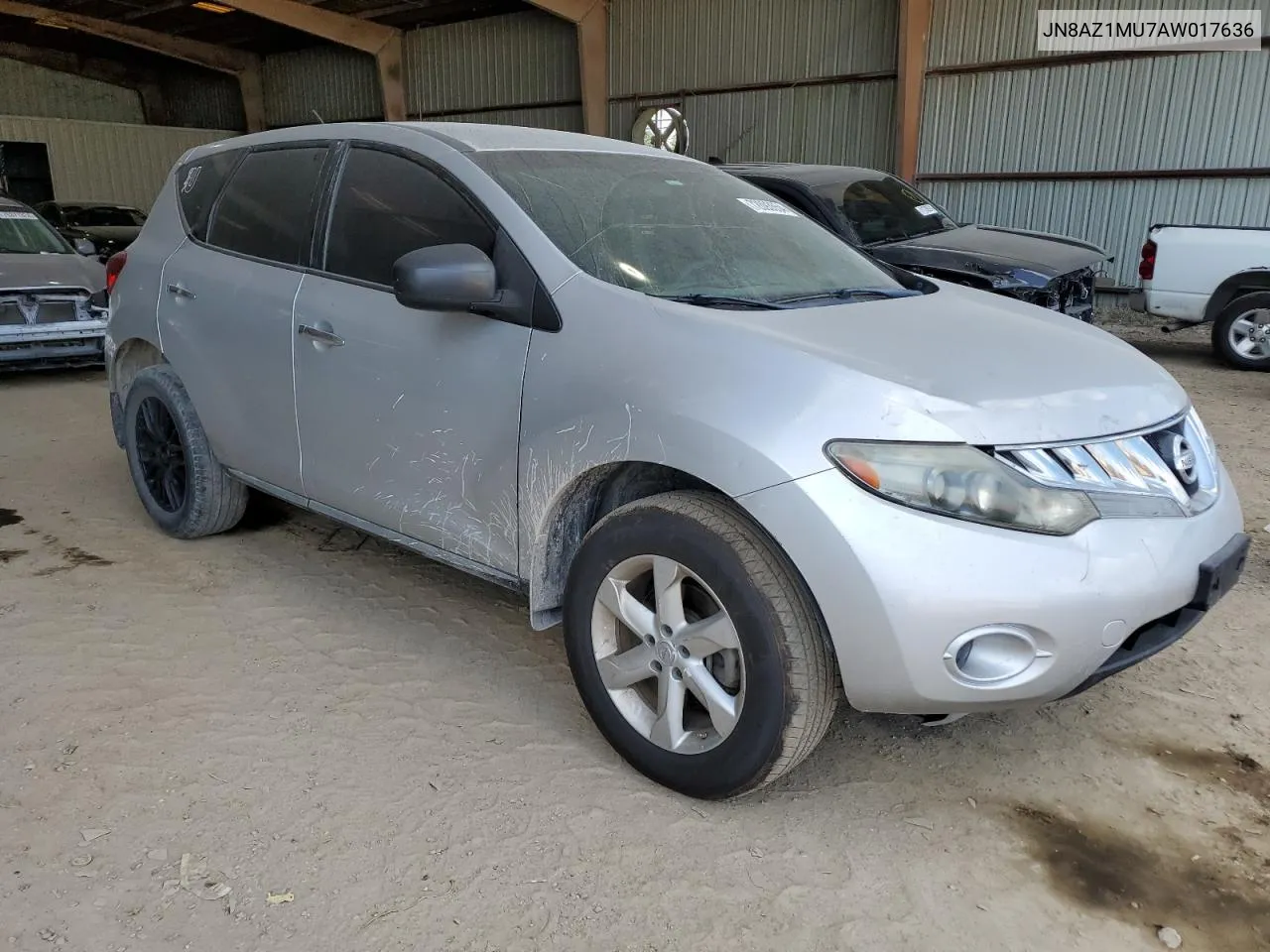 2010 Nissan Murano S VIN: JN8AZ1MU7AW017636 Lot: 72093554