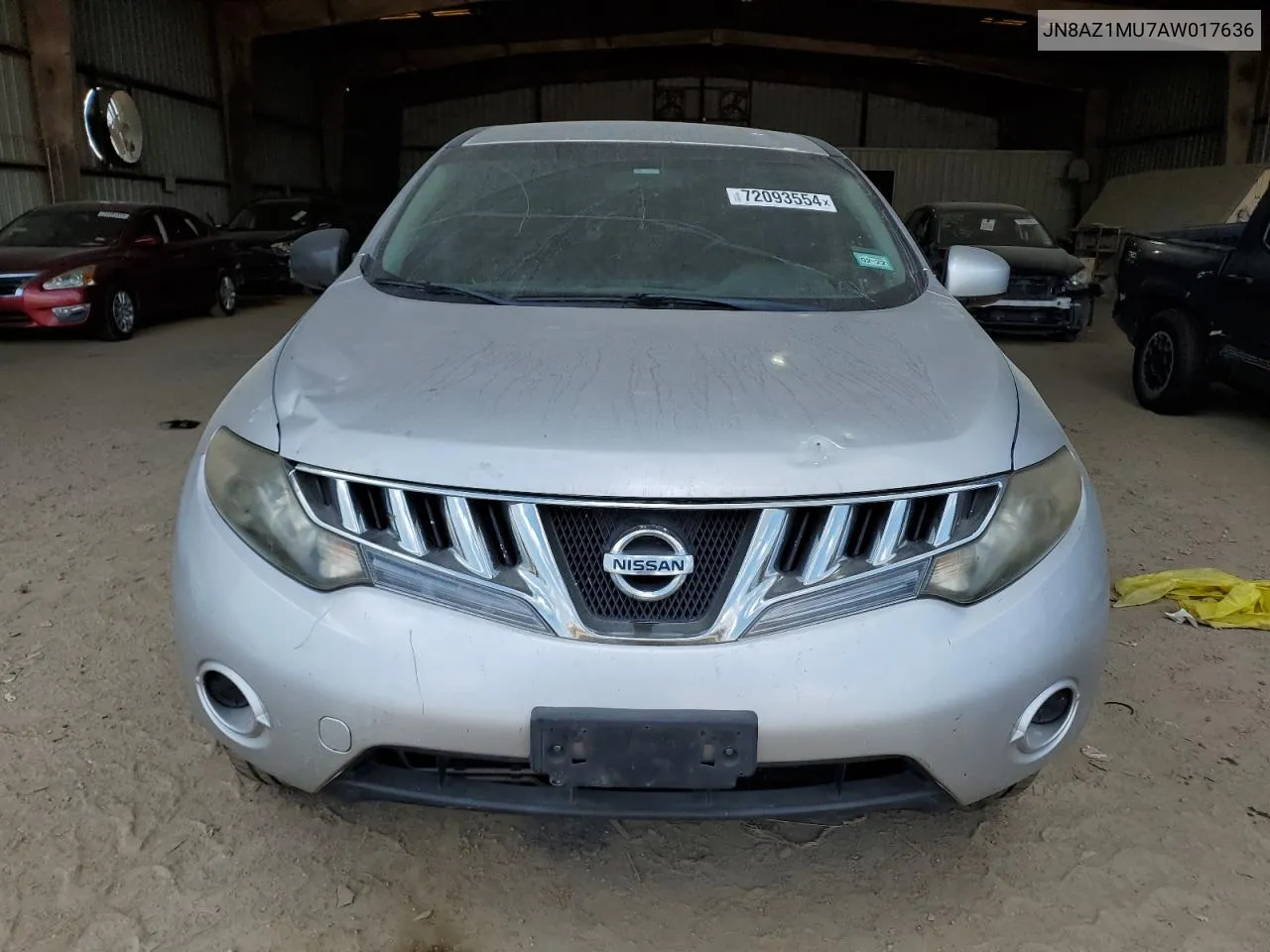 2010 Nissan Murano S VIN: JN8AZ1MU7AW017636 Lot: 72093554