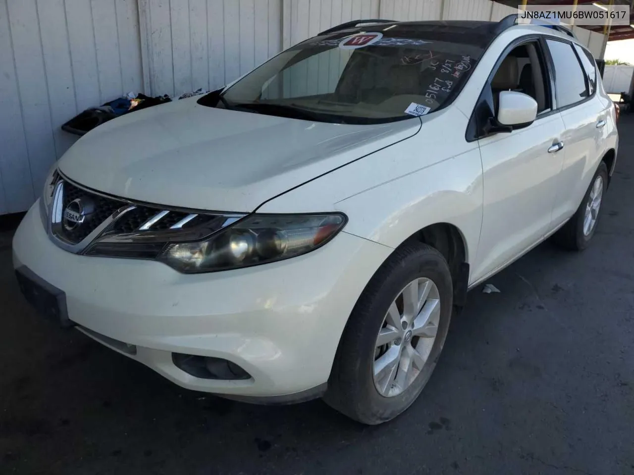 2011 Nissan Murano S VIN: JN8AZ1MU6BW051617 Lot: 72473254