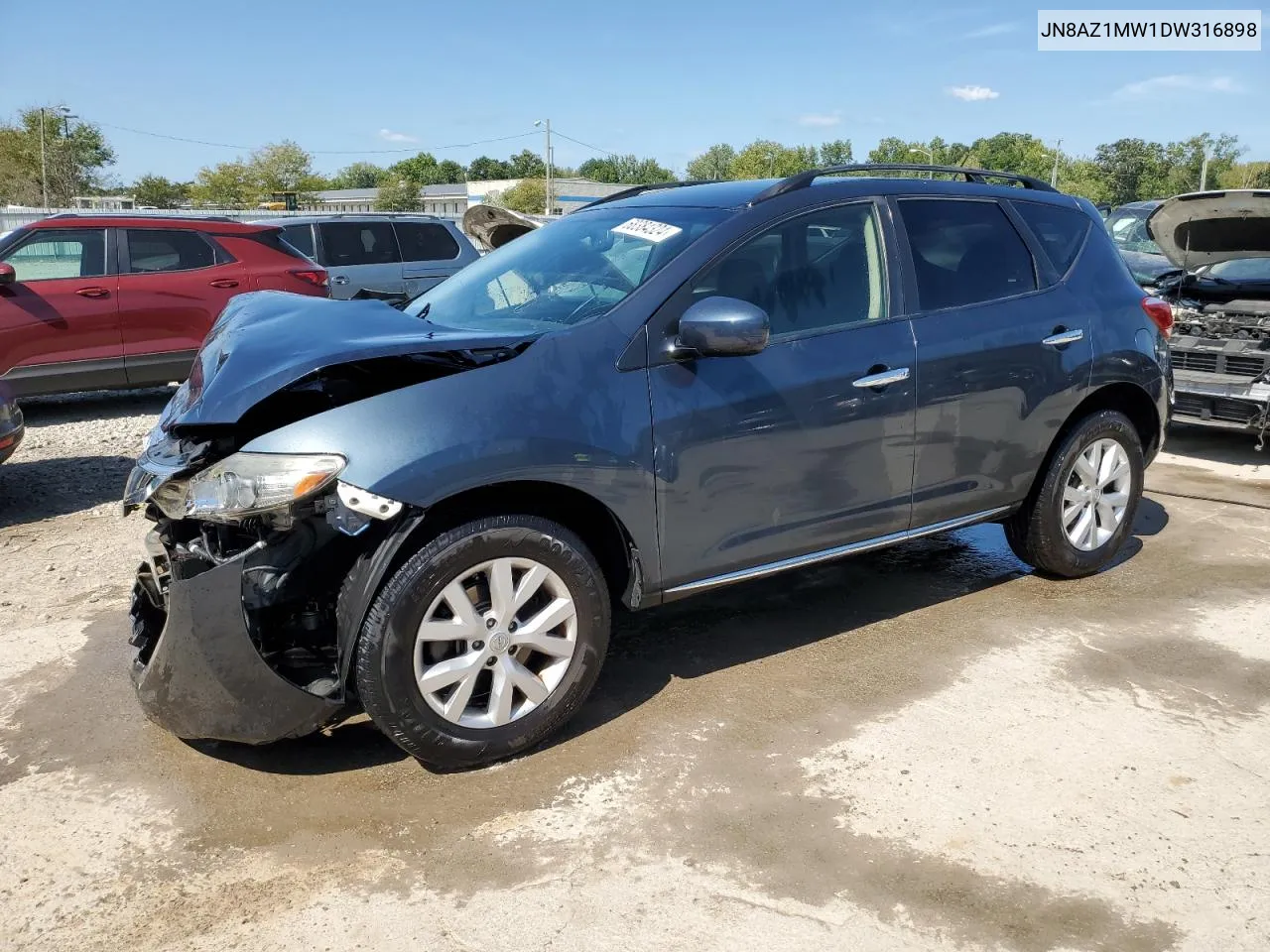 2013 Nissan Murano S VIN: JN8AZ1MW1DW316898 Lot: 68384324