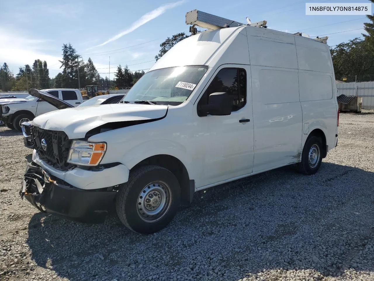 2016 Nissan Nv 2500 S VIN: 1N6BF0LY7GN814875 Lot: 71190244