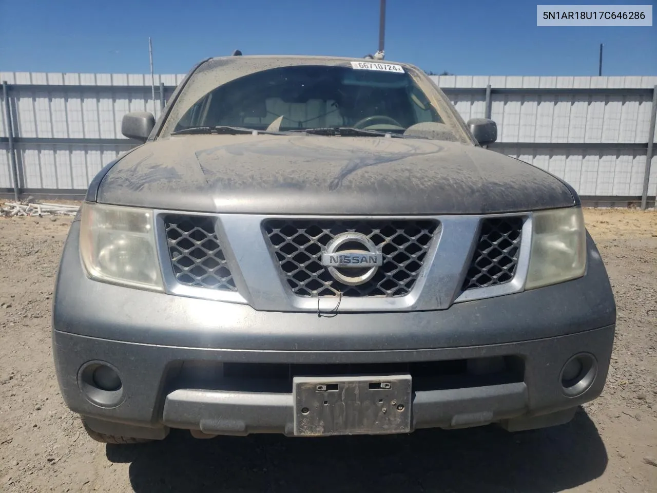 2007 Nissan Pathfinder Le VIN: 5N1AR18U17C646286 Lot: 66710724