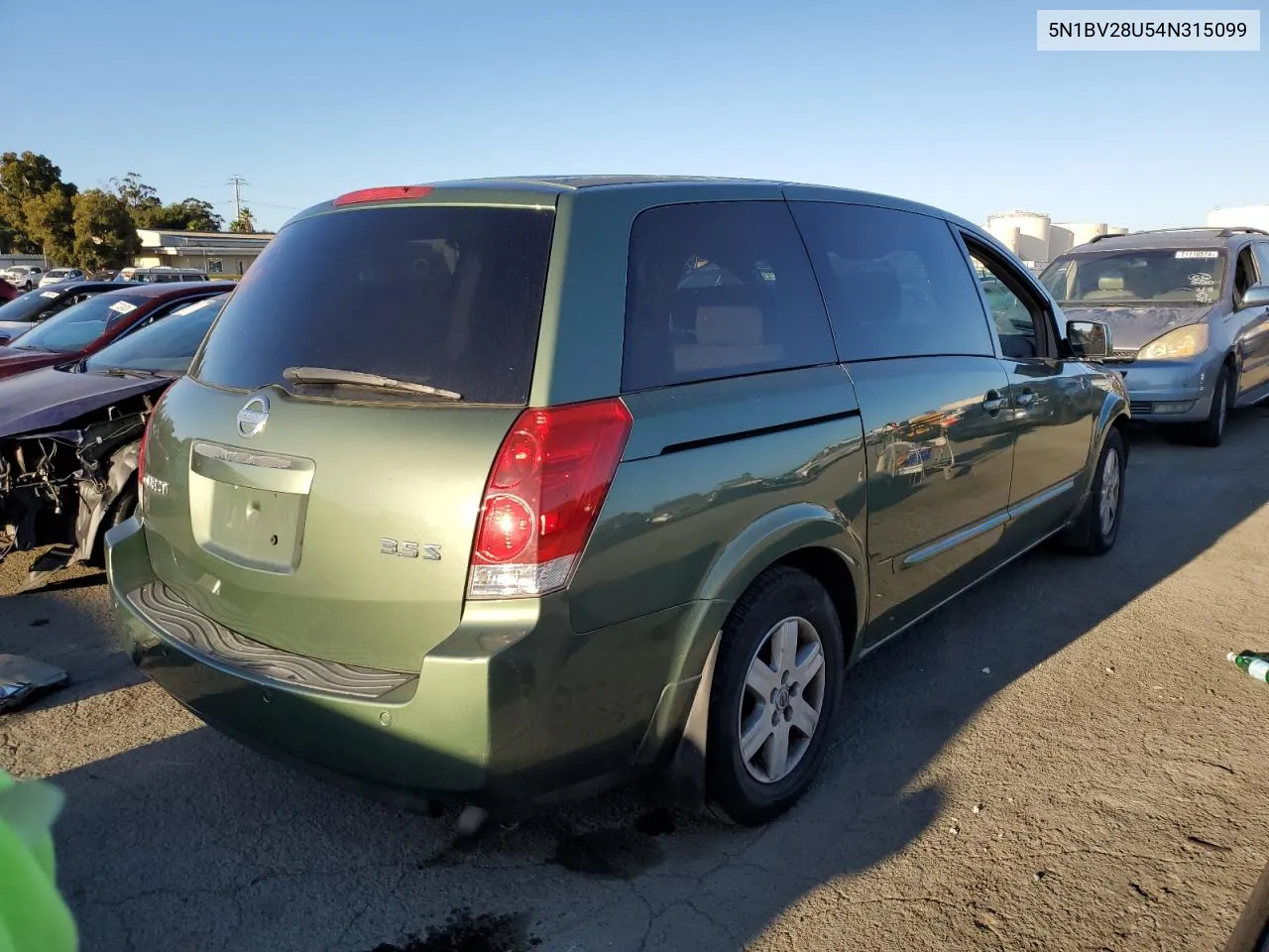 2004 Nissan Quest S VIN: 5N1BV28U54N315099 Lot: 70681354