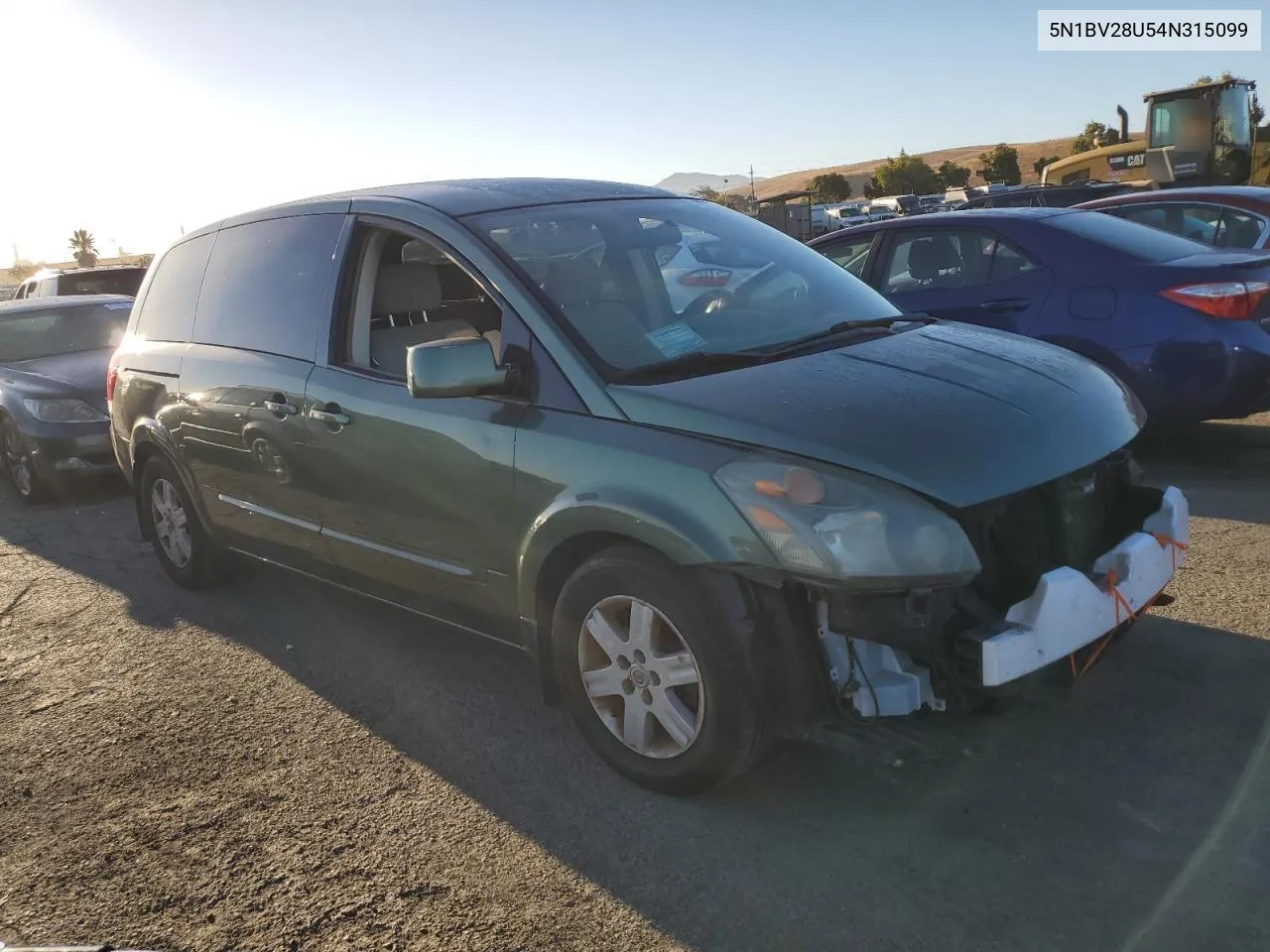 2004 Nissan Quest S VIN: 5N1BV28U54N315099 Lot: 70681354