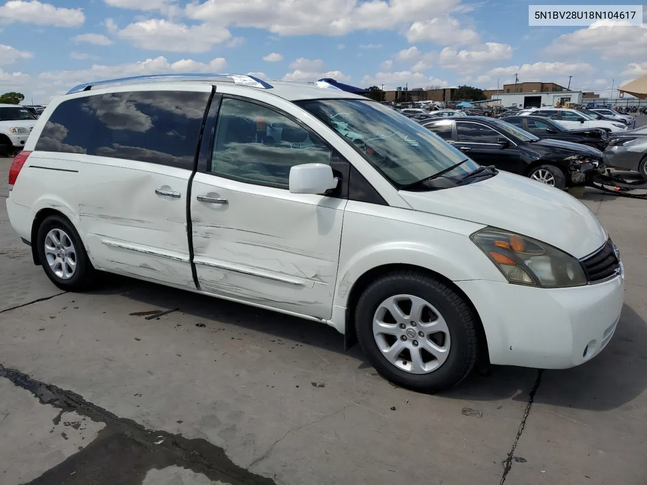 2008 Nissan Quest S VIN: 5N1BV28U18N104617 Lot: 69333144