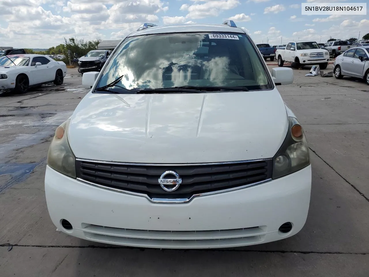 2008 Nissan Quest S VIN: 5N1BV28U18N104617 Lot: 69333144