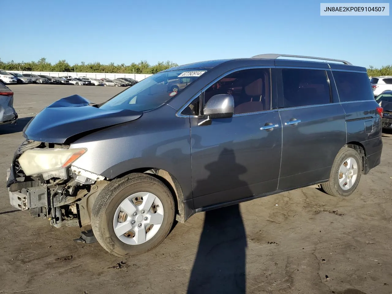 2014 Nissan Quest S VIN: JN8AE2KP0E9104507 Lot: 67792914