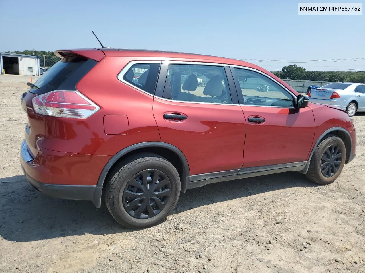 2015 Nissan Rogue S VIN: KNMAT2MT4FP587752 Lot: 68427474