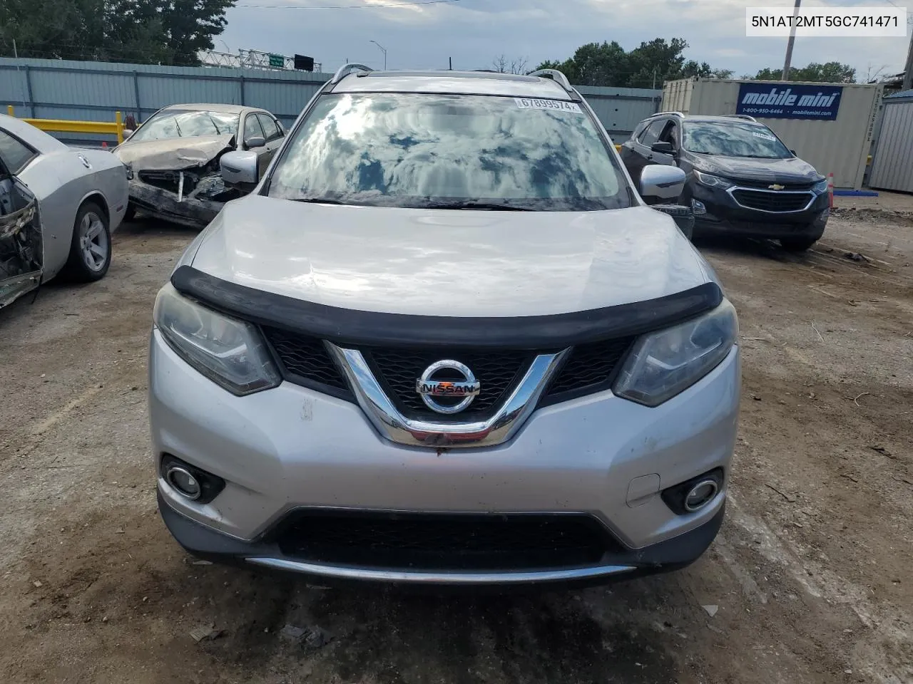 2016 Nissan Rogue S VIN: 5N1AT2MT5GC741471 Lot: 67899574