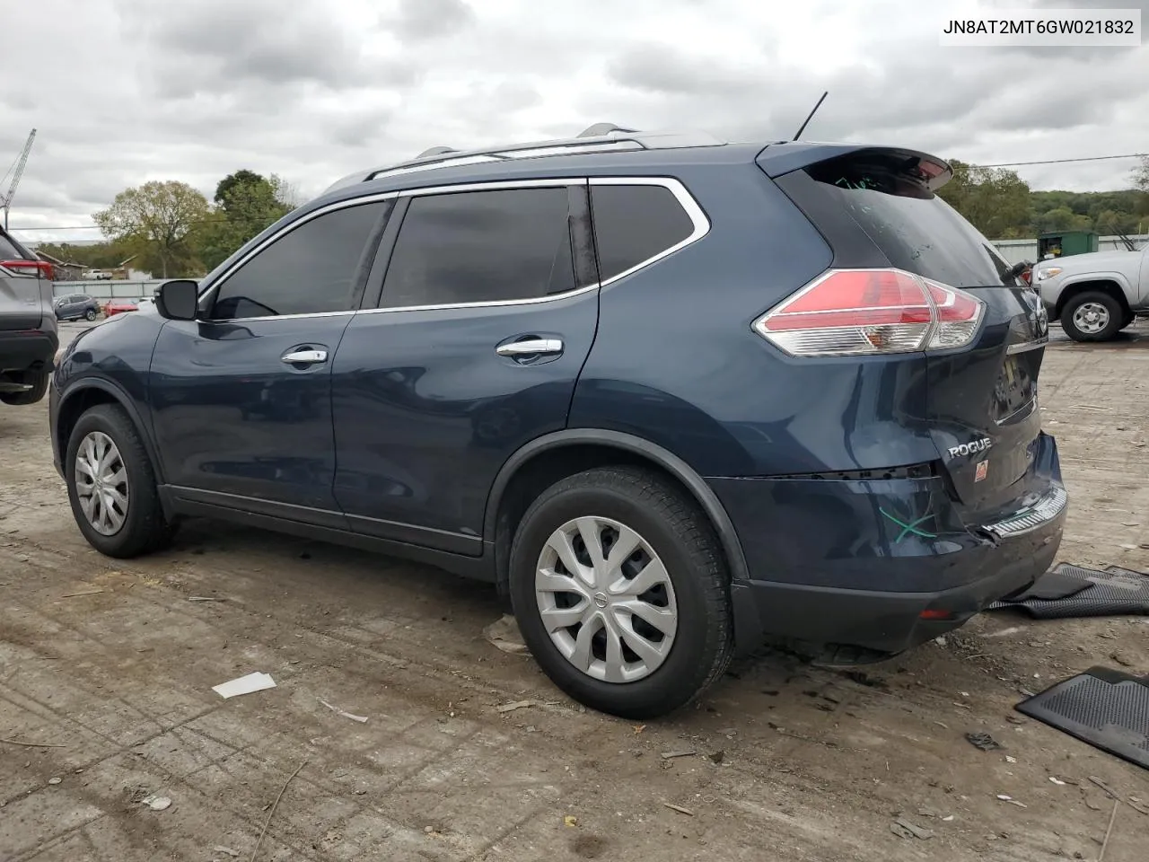 2016 Nissan Rogue S VIN: JN8AT2MT6GW021832 Lot: 72090764