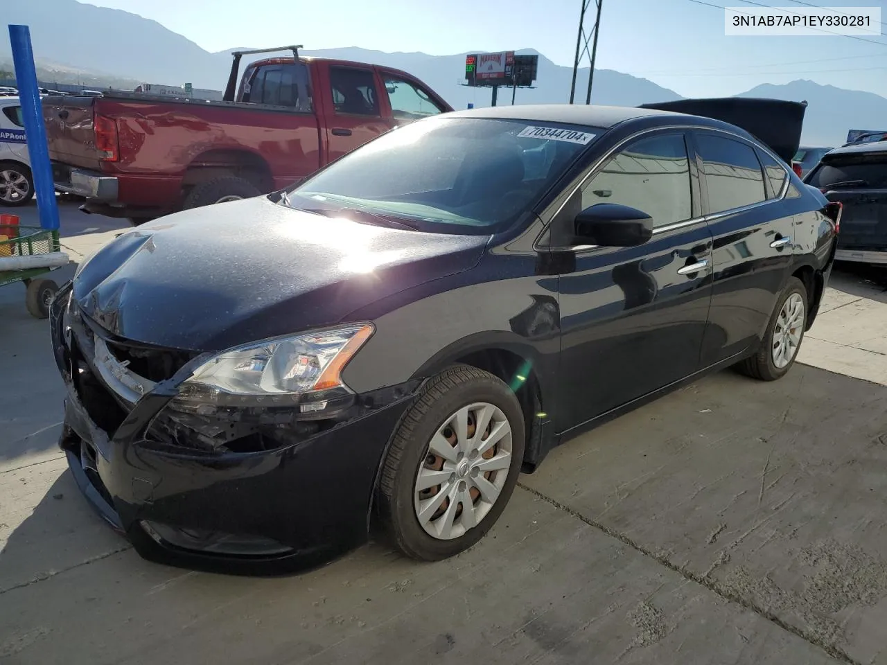 2014 Nissan Sentra S VIN: 3N1AB7AP1EY330281 Lot: 70344704