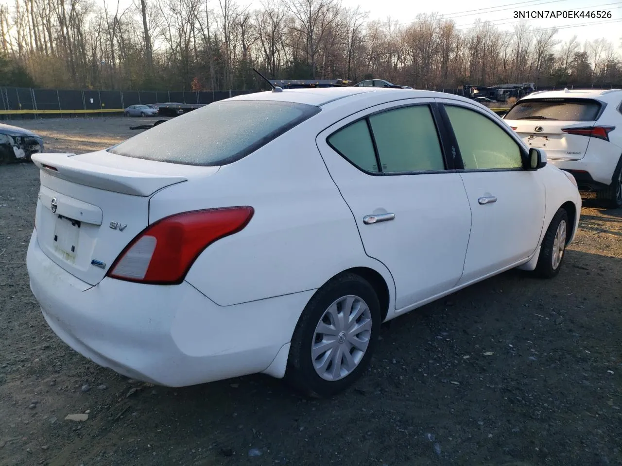 2014 Nissan Versa S VIN: 3N1CN7AP0EK446526 Lot: 37224944