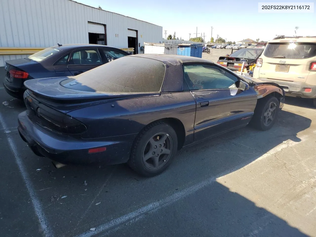 2000 Pontiac Firebird VIN: 2G2FS22K8Y2116172 Lot: 68748904