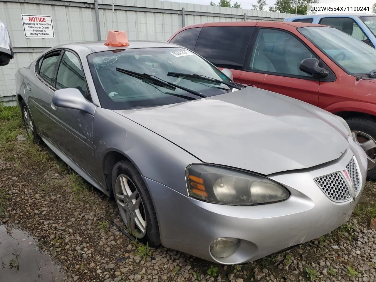 2007 Pontiac Grand Prix Gt VIN: 2G2WR554X71190241 Lot: 65907594